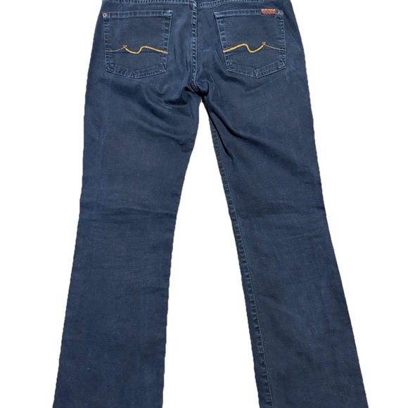 7 For All Mankind Jeans Mens 29 Dark Wash Bootcut Casual Denim Made In USA - Picture 1 of 8